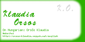klaudia orsos business card