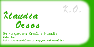 klaudia orsos business card
